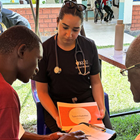 Shazreh Bukhari with patients in Kenya